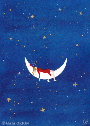 Cosmic Playground #10 - Watercolour and Gold Acrylic - 7" x 5" (18 x 13 cm)