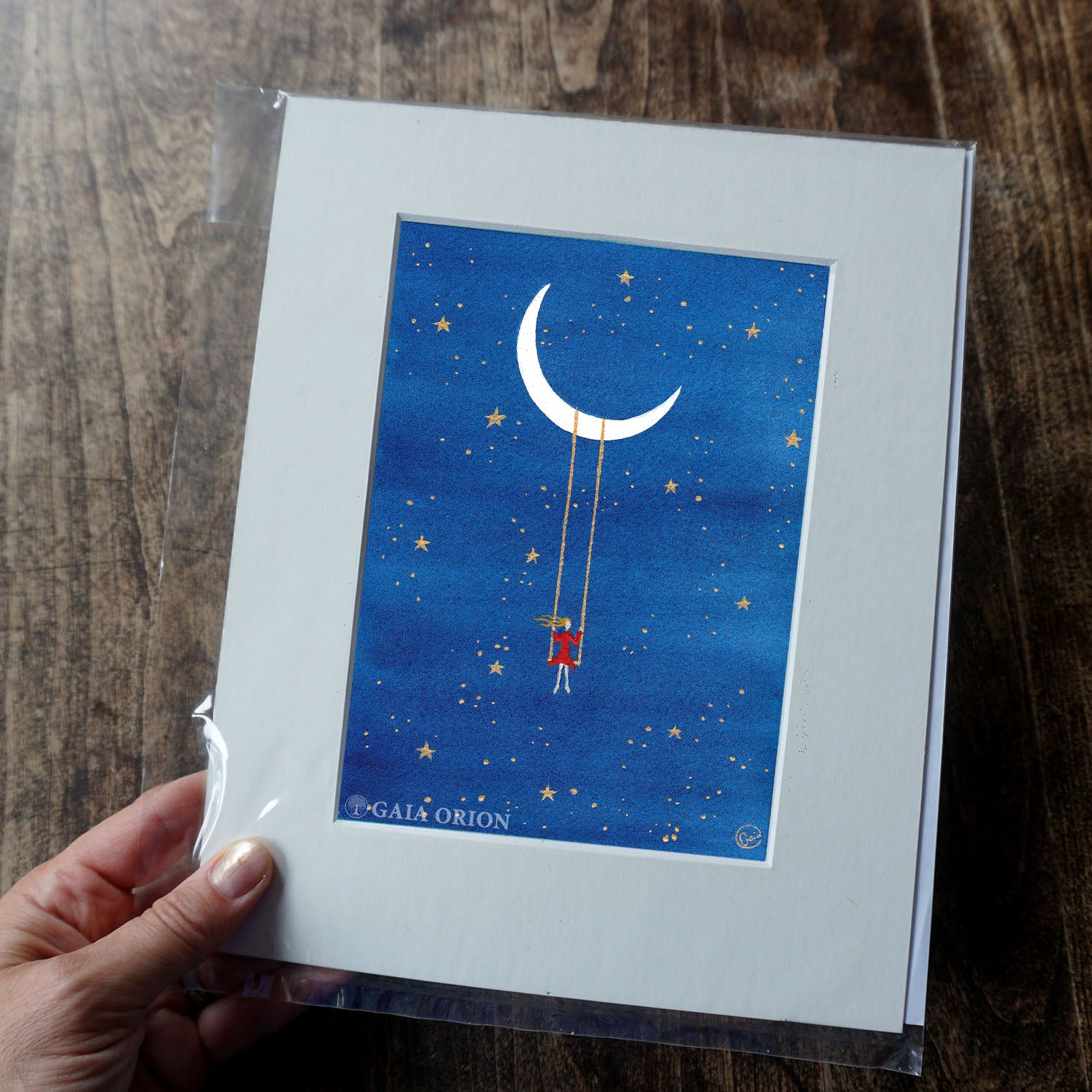 Cosmic Playground #1 - Watercolour and Gold Acrylic - 7" x 5" (18 x 13 cm)