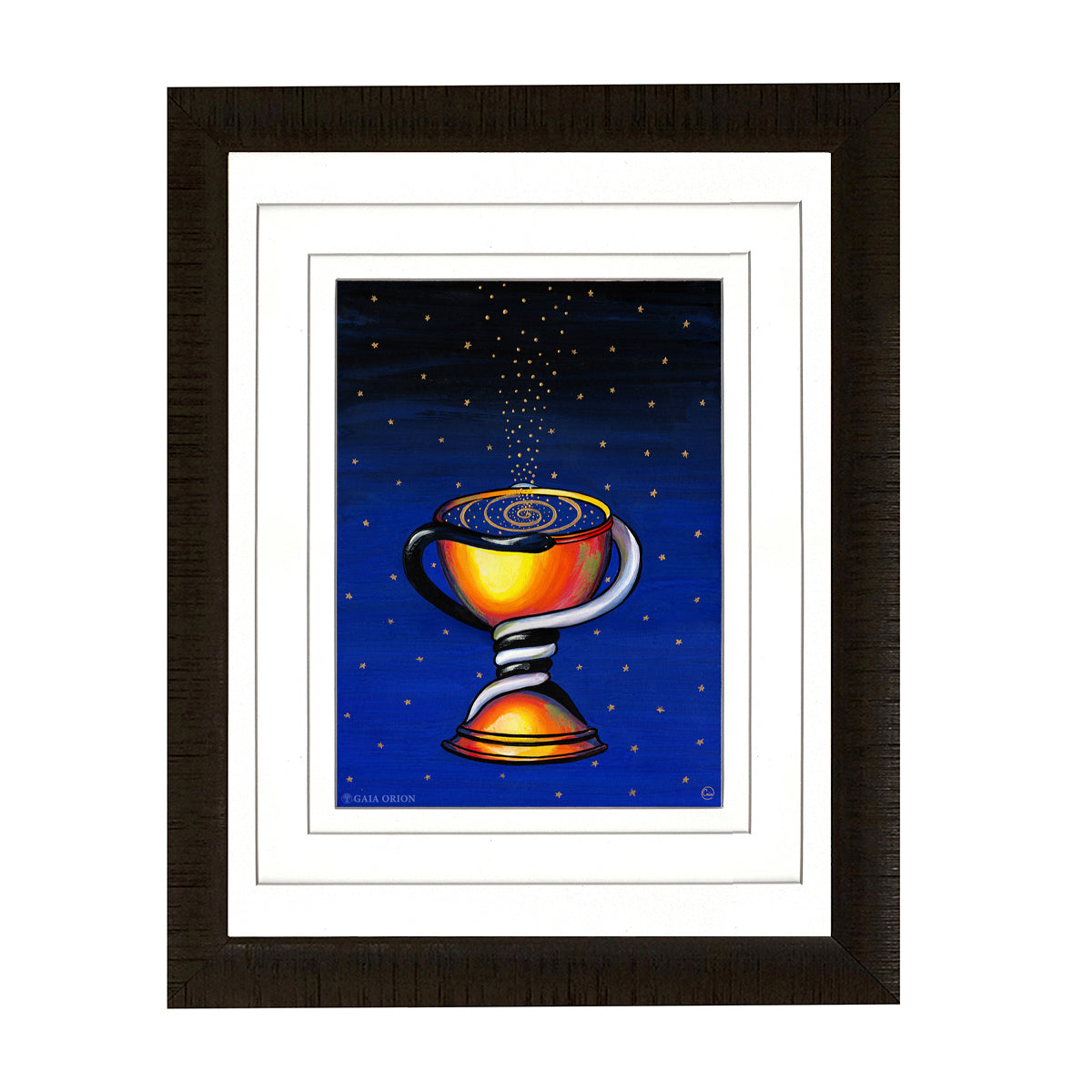 Élixir cosmique - Gouache et acrylique or - 29 x 21 cm