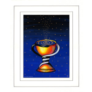 Élixir cosmique - Gouache et acrylique or - 29 x 21 cm