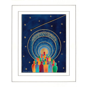 Passage Sacré - Aquarelle et acrylique or - 22 x 15 cm