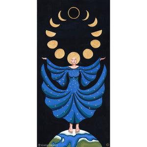 Cosmic Mother - Gouache and gold acrylic - 30 x 15 cm (12" x 6")