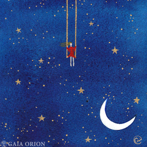 Cosmic Playground #2 - Watercolour and Gold Acrylic - 7" x 5" (18 x 13 cm)