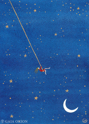 Cosmic Playground #3 - Watercolour and Gold Acrylic - 7" x 5" (18 x 13 cm)