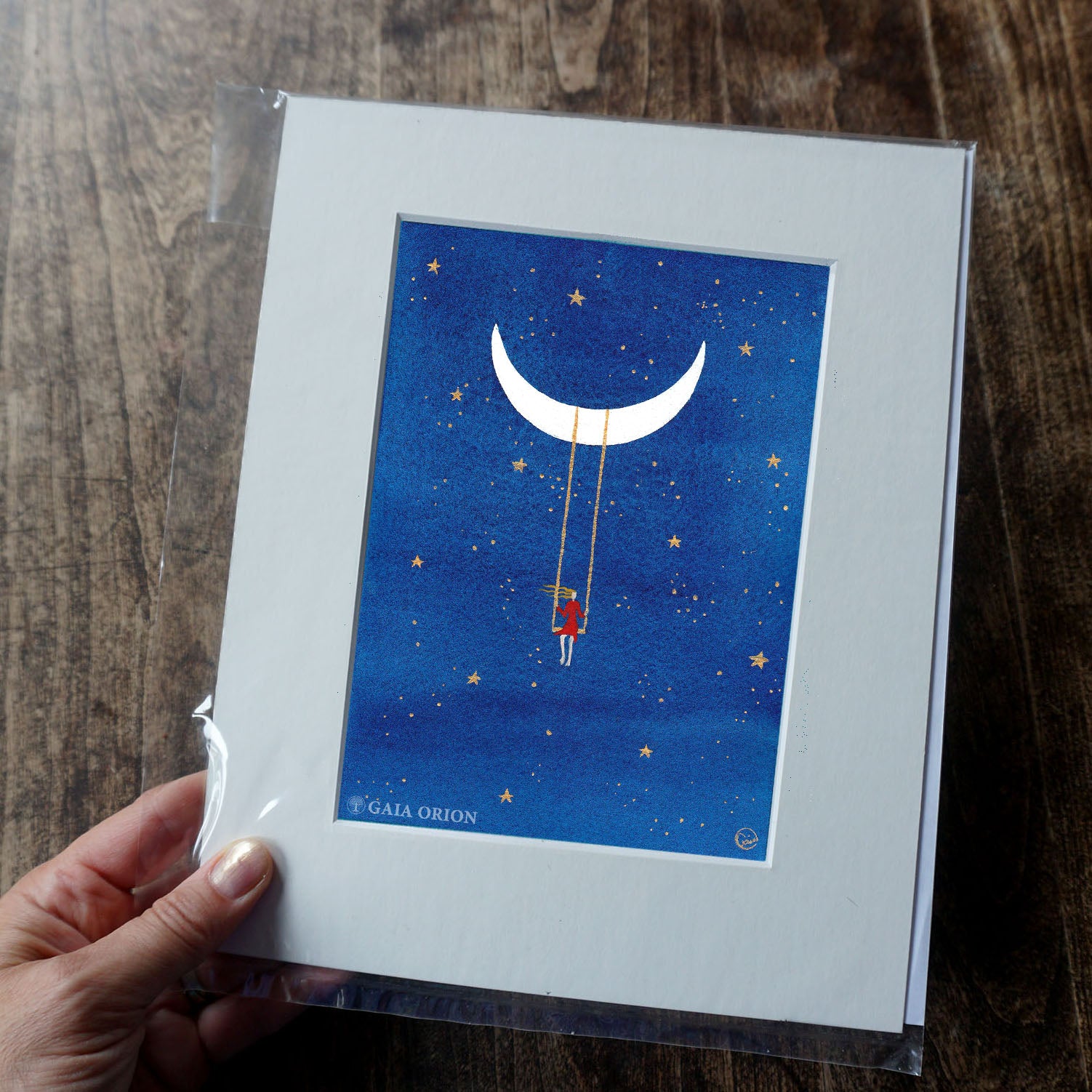 Balançoire cosmique nº4 - Aquarelle et acrylique 18 x 13 cm