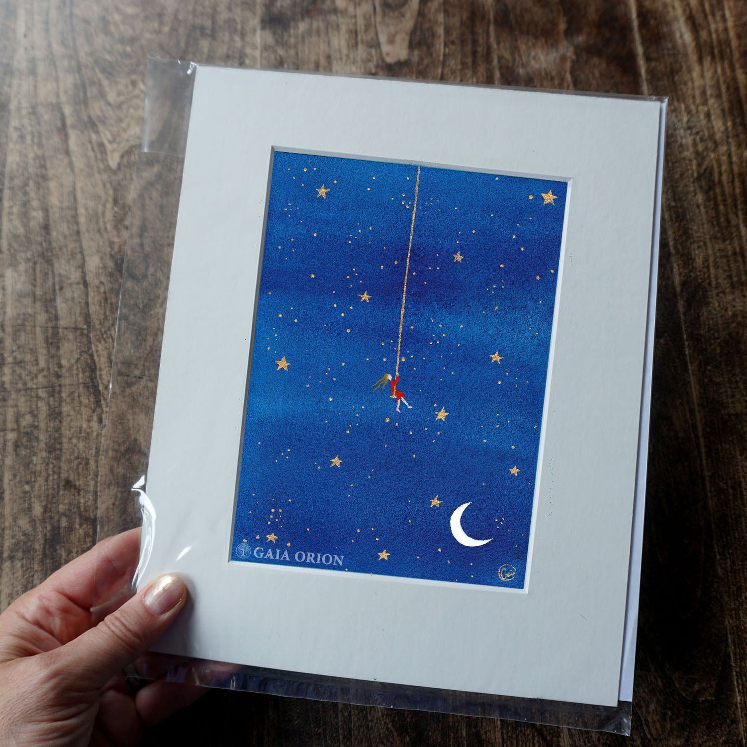 Balançoire cosmique nº5 - Aquarelle et acrylique 18 x 13 cm