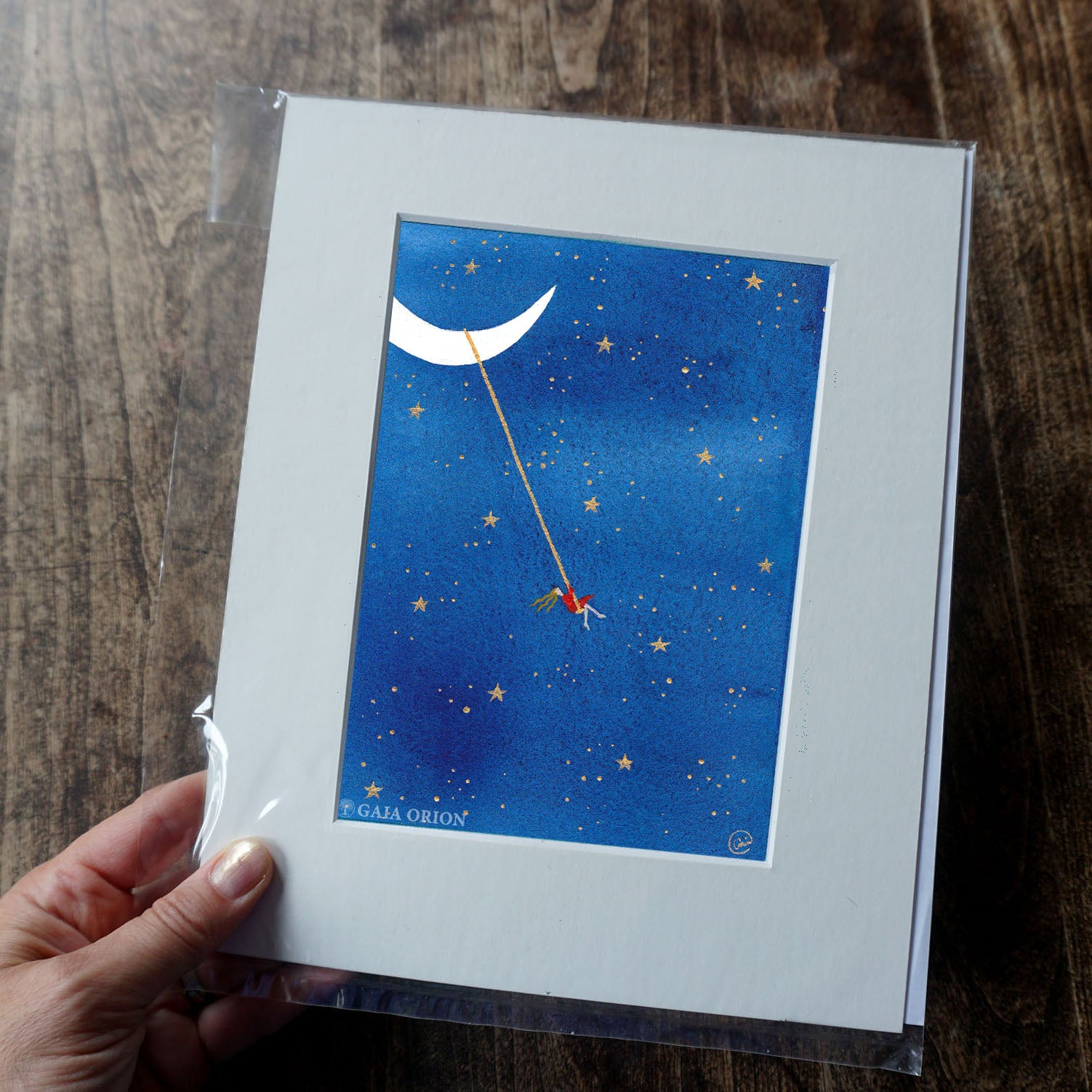 Balançoire cosmique nº6 - Aquarelle et acrylique 18 x 13 cm