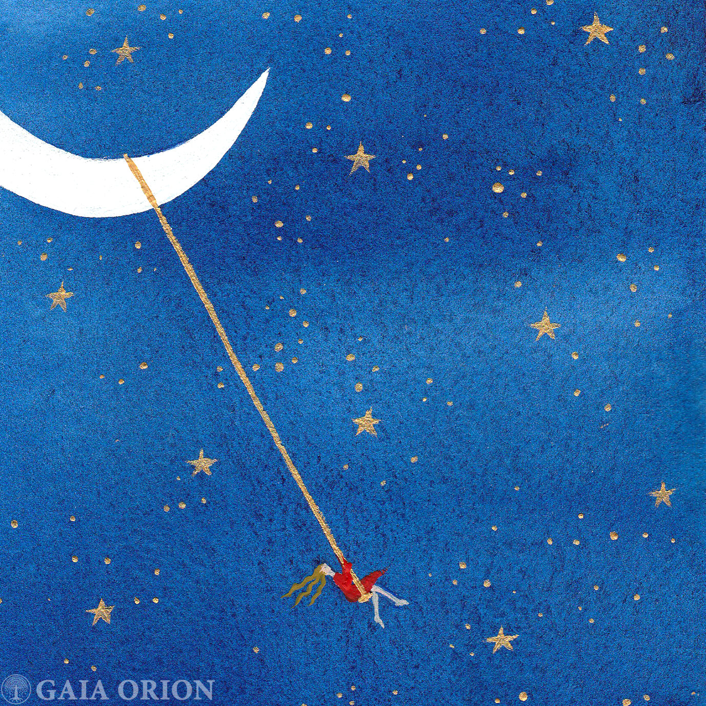 Balançoire cosmique nº6 - Aquarelle et acrylique 18 x 13 cm