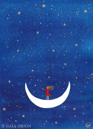 Cosmic Playground #9 - Watercolour and Gold Acrylic - 7" x 5" (18 x 13 cm)