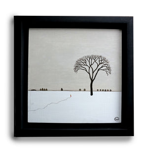 Favourite Tree - Contemplation - Oil on wood - 25 x 25 cm