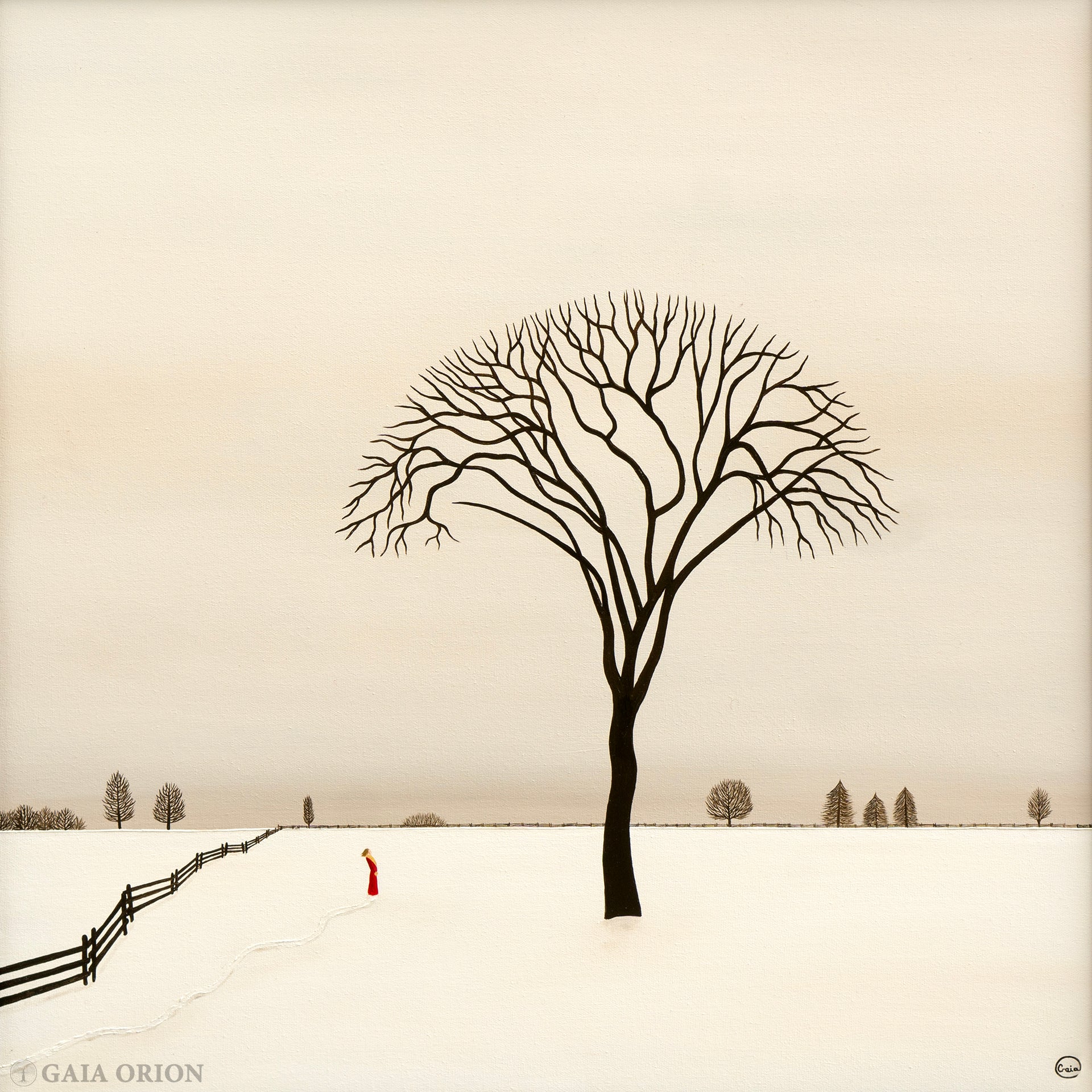 Arbre préféré - Huile sur toile - 60 x 60 cm