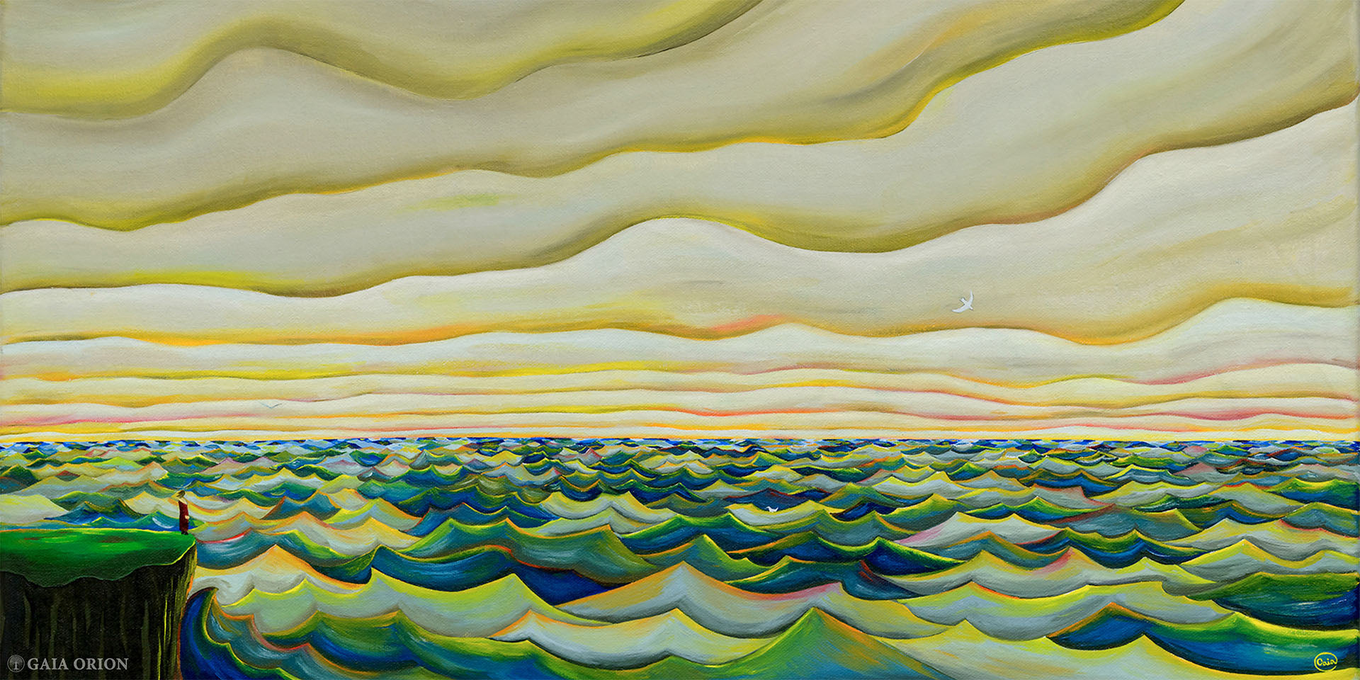 CALM IN THE STORM - Prints on Paper showing serene waves and layered clouds evoking calmness and contemplation.