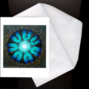 Greeting cards for women's circles trees with long roots are around the full moon 