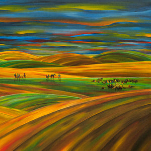Nomads at Dusk - Oil on Canvas - 45 x 60 cm