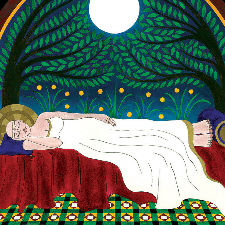 La Bouddha endormie - Gouache sur papier - 38 x 45 cm