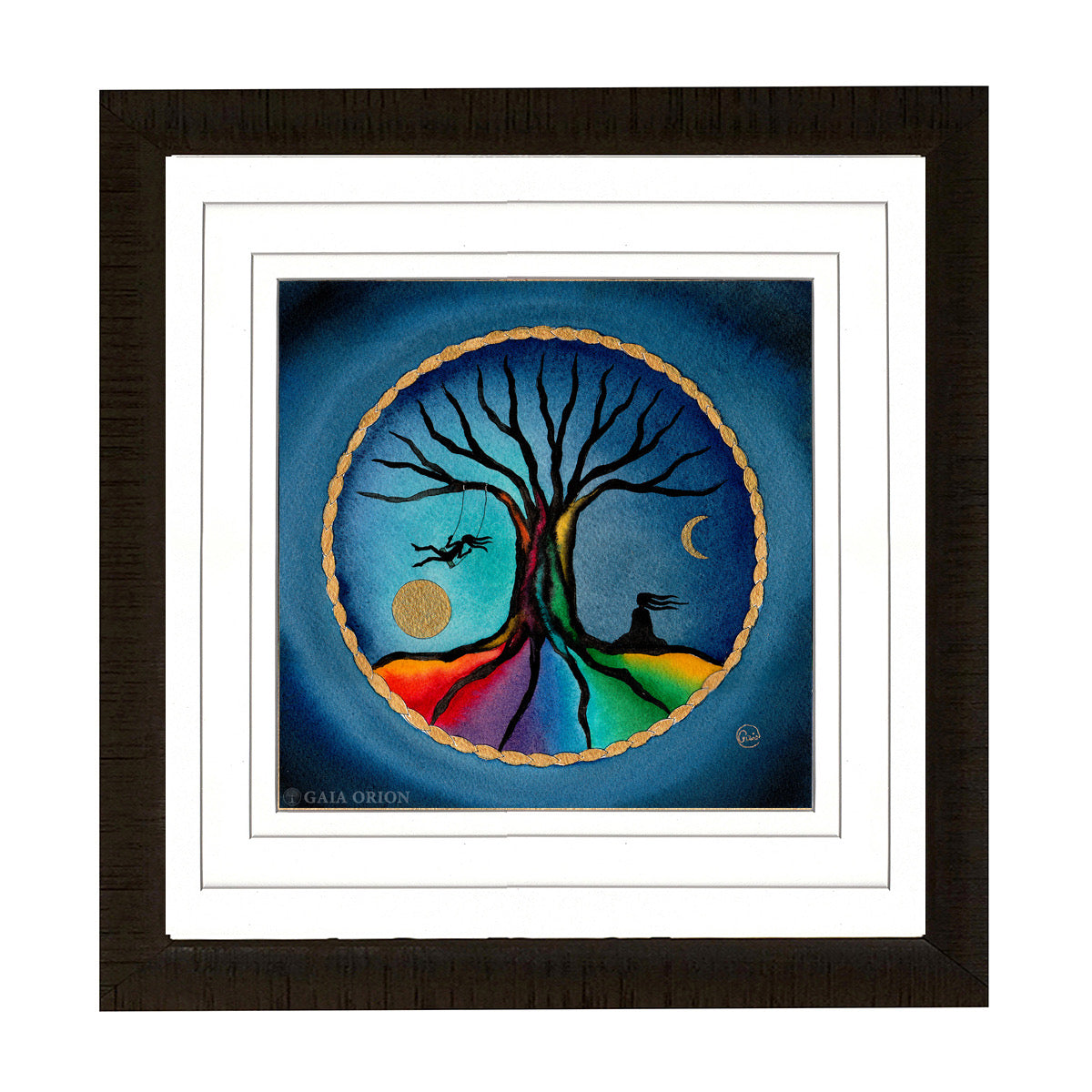 Wisdom watercolor black frame