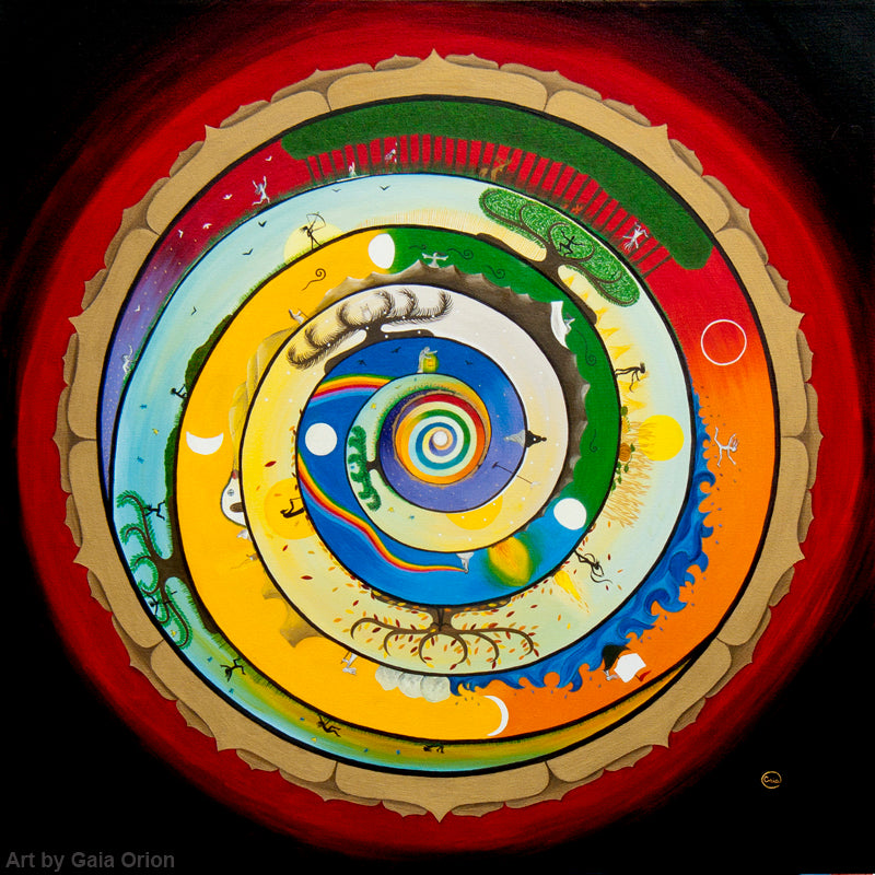 Wholeness - Oil on Canvas - 60 x 60 cm spiral painting symbolizing life's evolving journey and self-discovery cycles.