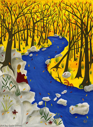 Autumn Reflection - Oil on Canvas - 75 x 55 cm - Gaia Orion Art