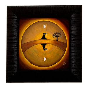 Awakening - Oil on Wood- 20 x 20 cm - Gaia Orion Art