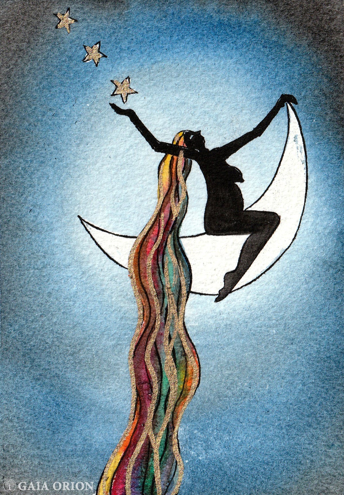Audacious Dreams - Watercolour 13 x 10 cm - Gaia Orion Art
