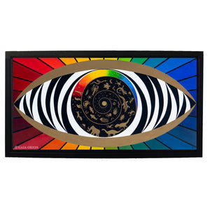 gold and black spiral of evolution rainbow integral map all knowing eye the universe unfolding knowing itself painting