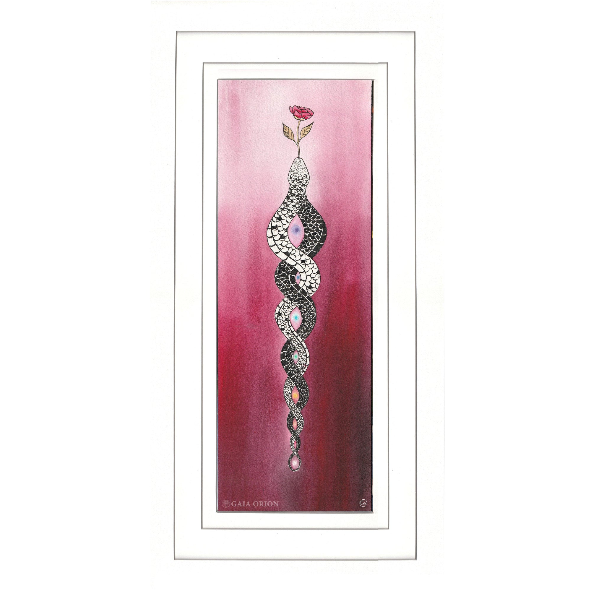 Tantric Union - Watercolour and Acrylic Paint - 36 x 12 cm - Gaia Orion Art