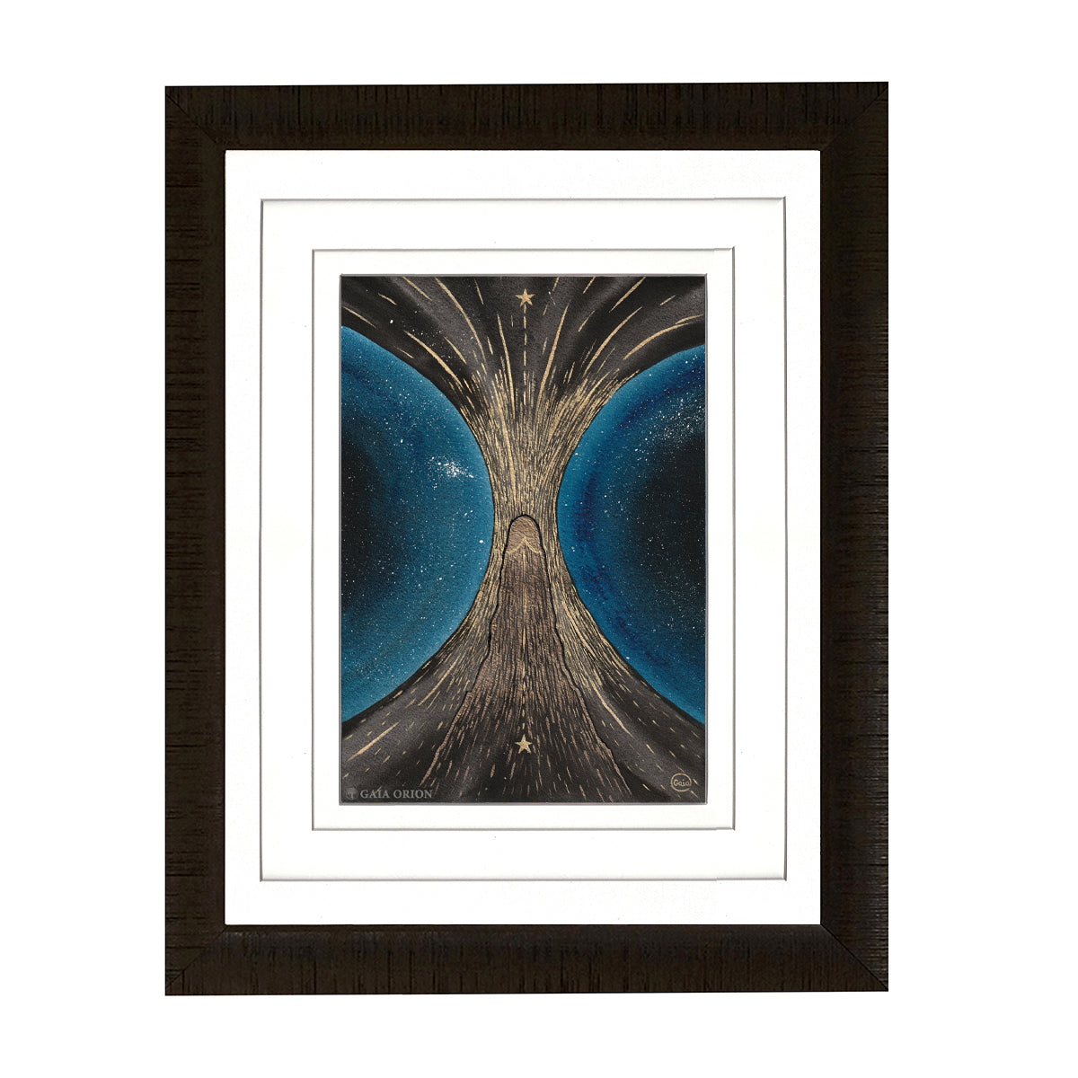 Framed painting of a lingam sacred sexuality connected to cosmic energies