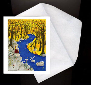 Autumn Reflection Eco Greeting Card - Gaia Orion Art