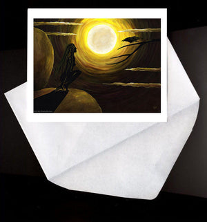Raven Call Eco Greeting Card - Gaia Orion Art