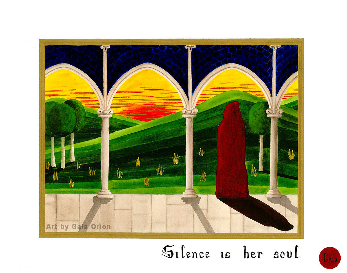 Silence is her Soul (Hildegard) - Oil on Canvas - 35 x 45 cm - Gaia Orion Art