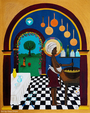 original framed art painting sacred spiritual motherhood gaia orion artiste