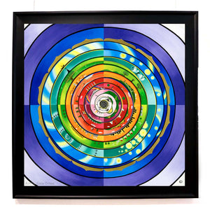 A framed original oil on canvas a mandala about the integral theory 