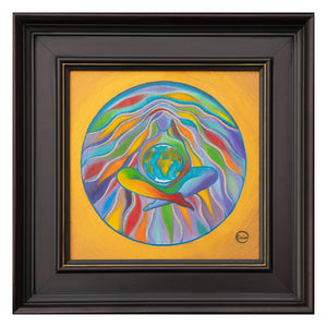 Earth Healing - Oil on Wood- 20 x 20 cm - Gaia Orion Art