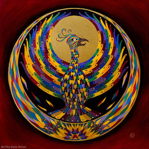 Phoenix Rising - Oil on Canvas - 60 x 60 cm - Gaia Orion Art