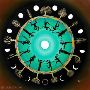 Thirteen Moons Eco Greeting Card - Gaia Orion Art
