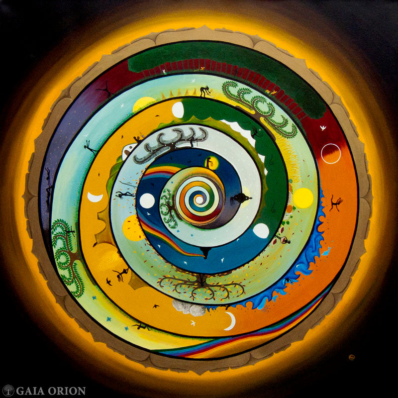 A love mandala about the life journey of masculine and feminine balancing in two spirals