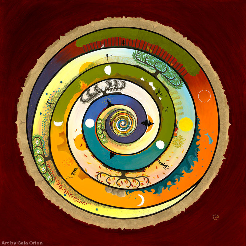Wholeness Eco Greeting Card features a colorful spiral representing life's infinite journey on recycled paper.