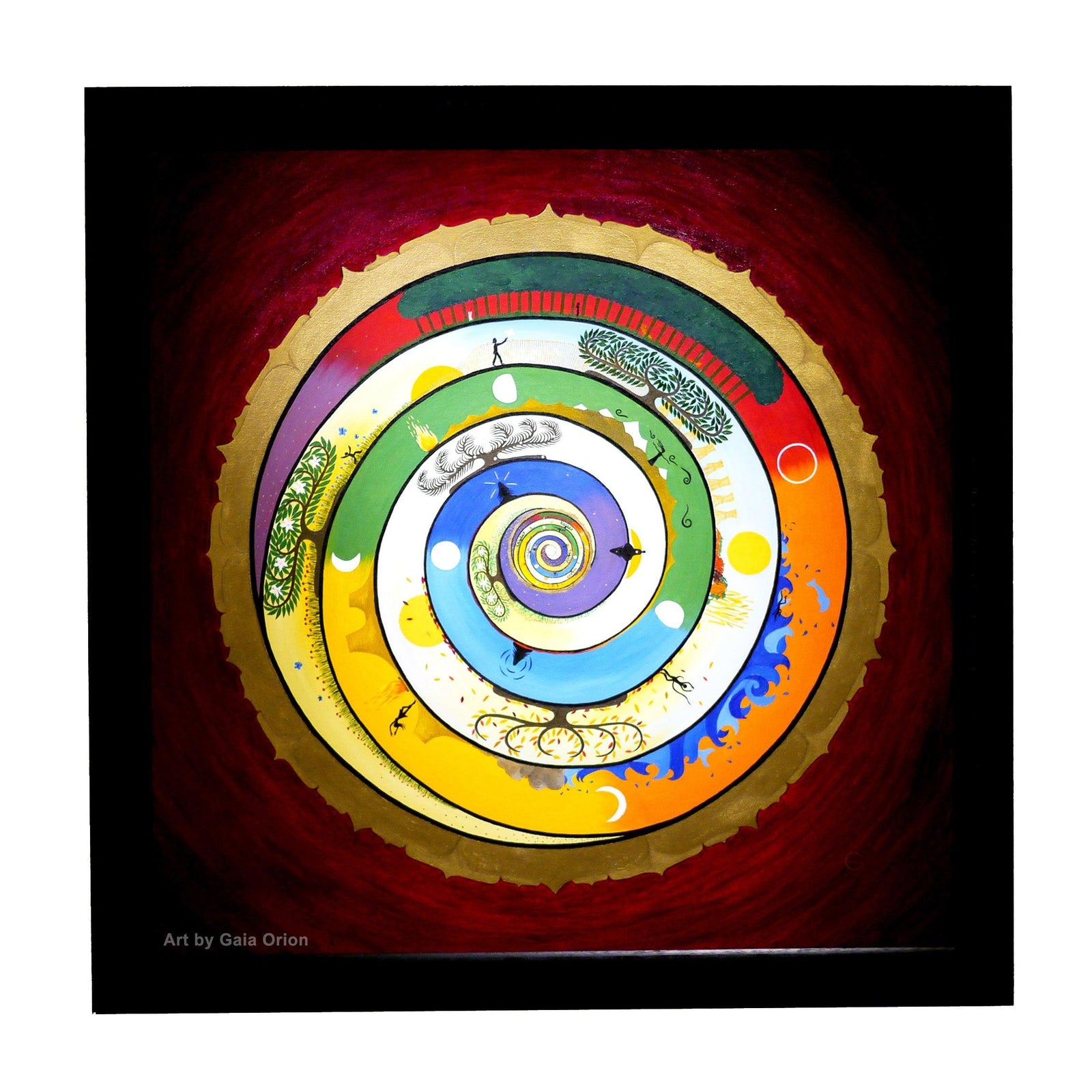 Wholeness - Oil on Canvas - 60 x 60 cm spiral painting symbolizing life's evolving journey and self-discovery cycles.