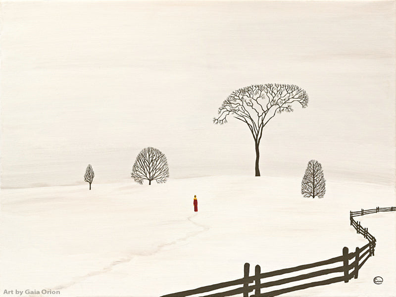 Winter Walk - Oil on Canvas - 45 x 60 cm - Gaia Orion Art